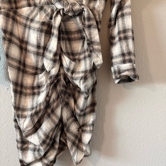 NWT Vici x Fate White Black Fall Plaid Cotton Shirt Dress Women's Size X-Large - Picture 9 of 13